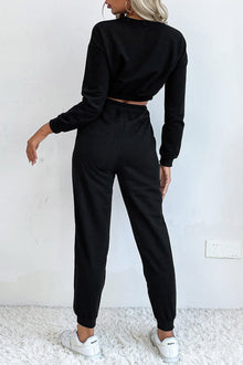Twisted Crop Top and Joggers Lounge Set