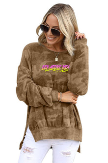 High-low Edge Camo Sweatshirt