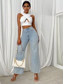 SXY Cross Wrap Crop Tank Top