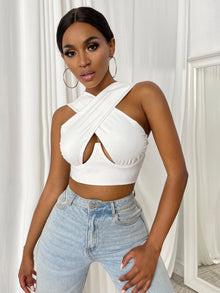 SXY Cross Wrap Crop Tank Top