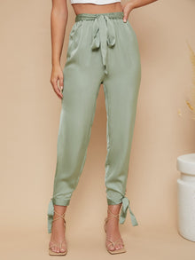 Knot Sleeve Self Belted Pants