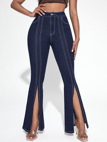 SXY Flare Leg Split Hem Jeans