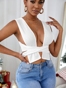 SXY Criss Cross Tie Back Tank top