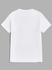 Men Cartoon Print Crew Neck Tee