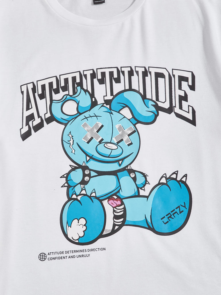 Men Cartoon Print Crew Neck Tee