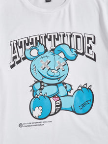 Men Cartoon Print Crew Neck Tee