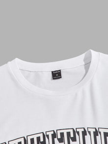 Men Cartoon Print Crew Neck Tee