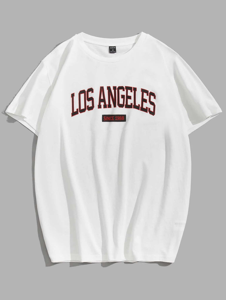 Men Letter Graphic Round Neck Tee