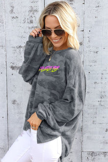 High-low Edge Camo Sweatshirt