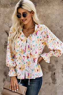 Rose Floral Smocked Blouse