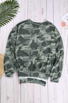 High-low Edge Camo Sweatshirt