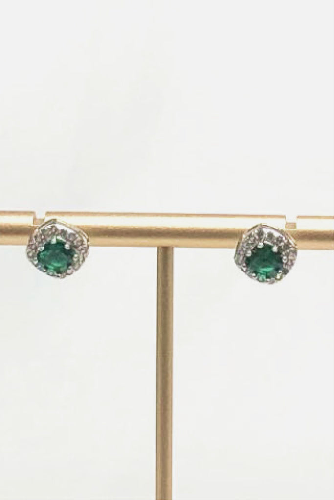 Center Gem Halo Stud