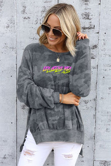 High-low Edge Camo Sweatshirt