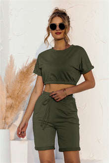 Crop Top and Bermuda Shorts Lounge Set