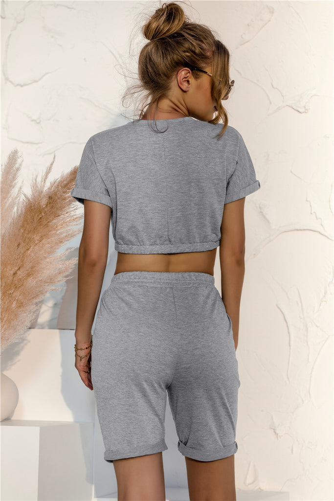 Crop Top and Bermuda Shorts Lounge Set