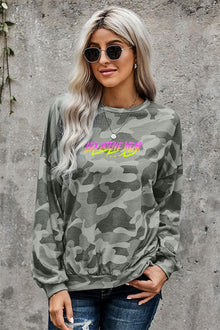 High-low Edge Camo Sweatshirt