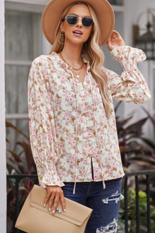 Rose Floral Smocked Blouse