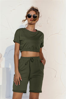 Crop Top and Bermuda Shorts Lounge Set