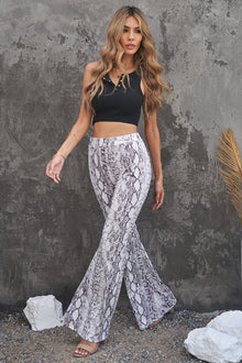 Snakeskin Print Wide Legs Pants