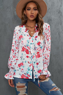 Rose Floral Smocked Blouse