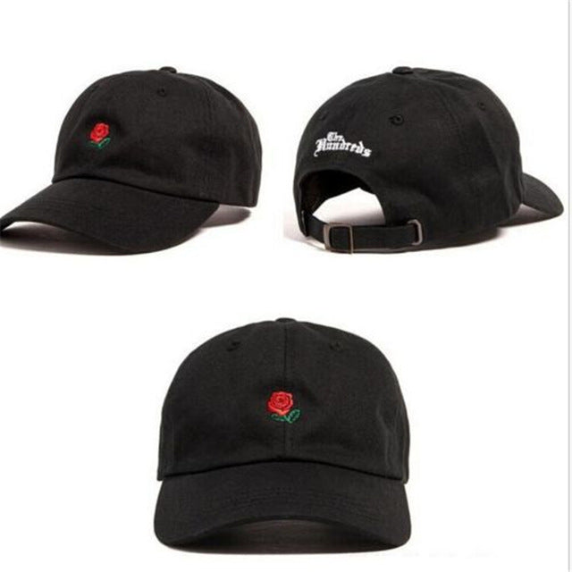 The Hundreds Rose Embroidered Hat Baseball Cap Unique Adjustable Embroidered Rose Casual Hats