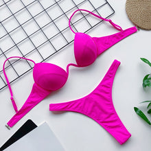 Bikini 2021 Summer Bandage Swimsuit Women Push Up Swimwear Padded Bra Bikini Set Solid Beach Wear Bathing Suit Brazilian Biquini