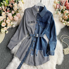 Women's Blouse 2020 Autumn Long Sleeve Shirt Tops Jeans Patchwork Plaid Blouses Elegantes Blusas para mujer Slim Shirt Dress