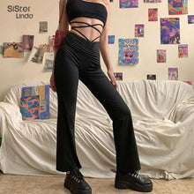 Sisterlinda Spring Fashion High Waist Straight Pant Women Casual Street Bandage Trousers Ladies Party Clubwear Pant Outfits 2021