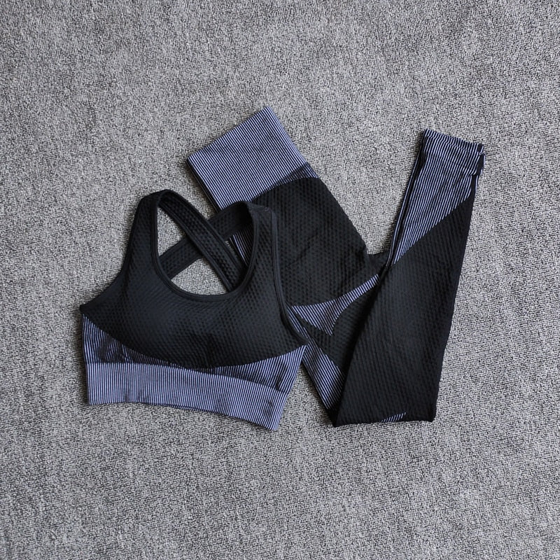 Women Fitness Sport Yoga Suit Seamless Women Yoga Sets Long Sleeve Yoga Clothing Female Sport Gym Suits Wear Running Clothes