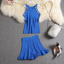 ALPHALMODA 2020 Summer Color Knit Top + Shorts Women 2pcs Lounge Wear Sets Popular Button Tank Top Shorts 2pcs Clothes Set