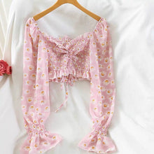Yojoceli boho beach print blouses shirt women long sleeve ruffle short blouse tops female blusas