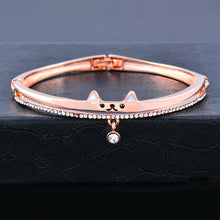 SINLEERY Romantic Black Heart Bangle Cuff For Women Gold Silver Color Crystal Heart Pendant Bracelets Women SL151 SSC