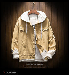Men Hooded Denim Jackets Jean Coats New Spring Autumn Men Holes Casual Denim Coats And Jackets Loose Jean Jackets Size 4XL
