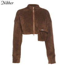 Nibber Flannel Zipper Corp Tops Coat Cargo Pants Sets Womens Autumn Winter Y2K Overalls Jacket Suits Sportswear Pullover Female