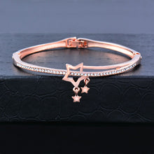 SINLEERY Romantic Black Heart Bangle Cuff For Women Gold Silver Color Crystal Heart Pendant Bracelets Women SL151 SSC