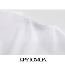 KPYTOMOA Women 2020 Fashion Decorative Buttons Pleated Cropped Blouses Vintage Long Sleeve Side Zipper Female Shirts Chic Tops