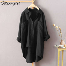 White Linen Shirt Women Long Sleeve Summer Work Wear White Shirt Linen Blouse Female Women's Blouse Women's Shirts With Pocket