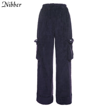 Nibber Flannel Zipper Corp Tops Coat Cargo Pants Sets Womens Autumn Winter Y2K Overalls Jacket Suits Sportswear Pullover Female