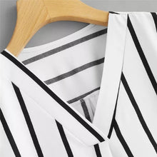 Autumn Long Sleeve V Neck Irregular Stripe Shirt Women Casual Tops And Blouses chemise femme camisas mujer women blouses