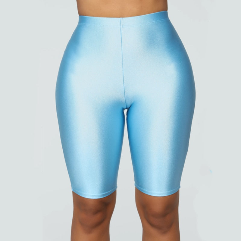 High Waist Sports Shorts Women Biker Shorts Summer Casual Sexy Skinny Fitness Solid Bodycon Cycling Slim Bottoms