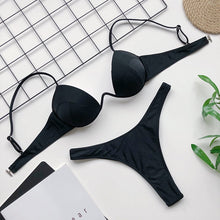 Bikini 2021 Summer Bandage Swimsuit Women Push Up Swimwear Padded Bra Bikini Set Solid Beach Wear Bathing Suit Brazilian Biquini