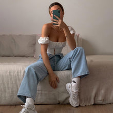 Cryptographic Off Shoulder Fashion Lace Up Shirts Blouse Blouse Women White Crop Tops Blouses Clothes Vintage Tie Front Tops