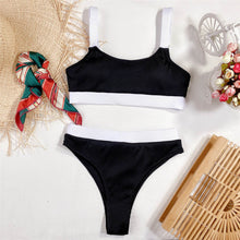 S- XL Sexy Ribbed Splicing Female Swimsuit High Waist Bikini Women Swimwear Two-pieces Bikini set Bather Bathing Suit Swim V2329