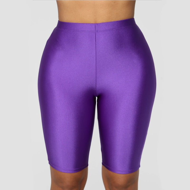 High Waist Sports Shorts Women Biker Shorts Summer Casual Sexy Skinny Fitness Solid Bodycon Cycling Slim Bottoms