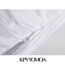KPYTOMOA Women 2020 Fashion Decorative Buttons Pleated Cropped Blouses Vintage Long Sleeve Side Zipper Female Shirts Chic Tops
