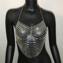 Luxury Crystal Harness Body Chain Two Piece Set 2020 Rhinestone Sequin Metallic Crop Top and Shorts Bra Belly Chain Women Set