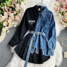 Women's Blouse 2020 Autumn Long Sleeve Shirt Tops Jeans Patchwork Plaid Blouses Elegantes Blusas para mujer Slim Shirt Dress