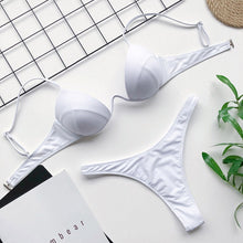 Bikini 2021 Summer Bandage Swimsuit Women Push Up Swimwear Padded Bra Bikini Set Solid Beach Wear Bathing Suit Brazilian Biquini