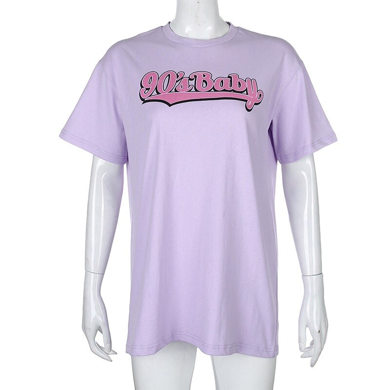 Oversize Female T-shirt Plus Size 90's Baby Female Tops Loose Summer Fashion Clothing Modis Womens Wear Clothes 90s Grunge Shirt