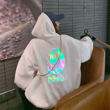 Hoodies Autumn Letter Print Women Reflective Hoodies Sweatshirts Casual Loose Long Sleeve Tracksuit hoodies Women White Tops Hot